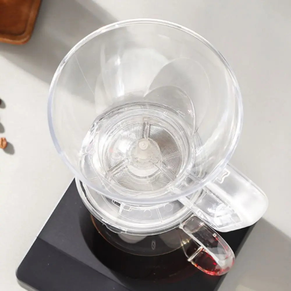 

Filter Paper Free Pour Over Coffee Dripper Visible with Filter and Tray Coffee Filter Cup PC Washable Coffee Brewer Pot Office
