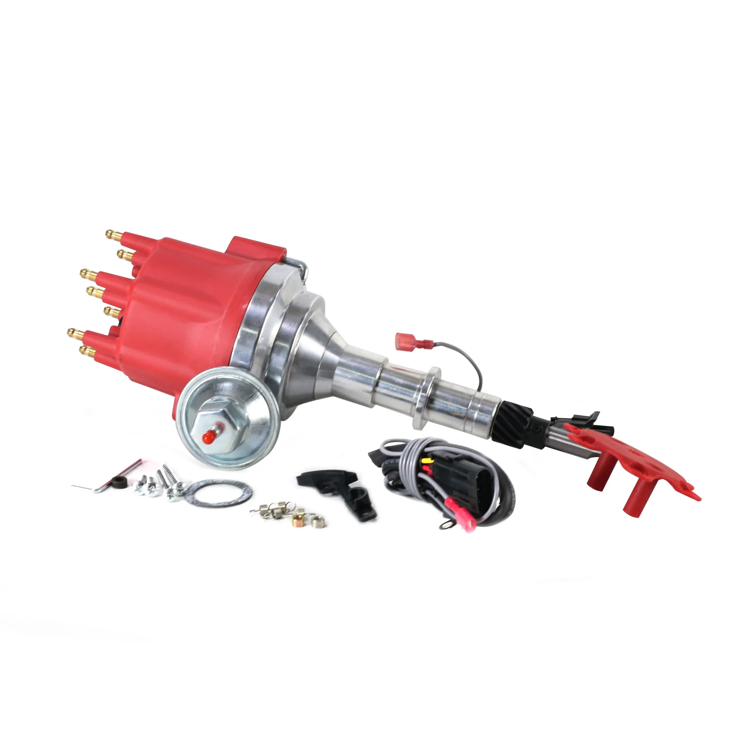 SherryBerg HEI / Male Electronic Motor For AMC Jeep 232-258 L6 Pro Series Ready to Run Distributor 6 cylinder straight Red Cap