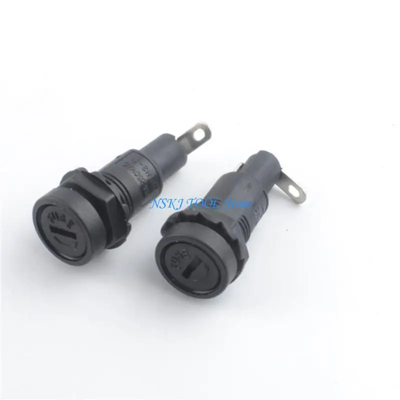 L8RC 10Pcs High Temperature Resistance Fuses Box 250V 10A Tube Holder Replacement Panel Mount Chassis Fuses Holder Enduring