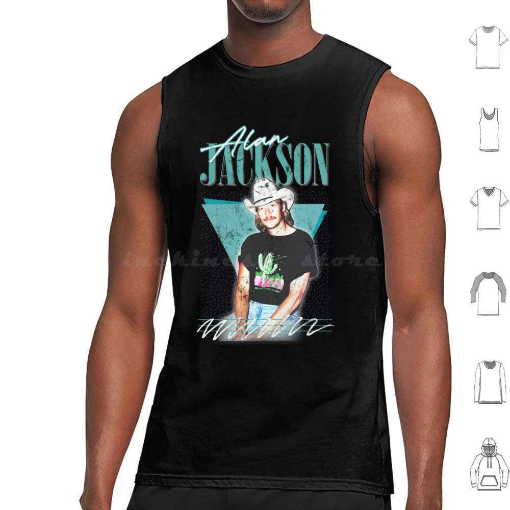 Alan Jackson Vintage Fa Tank Tops Vest Sleeveless Alan Jackson Country Music Mattie Denise Jackson Alan Jackson Country Alan