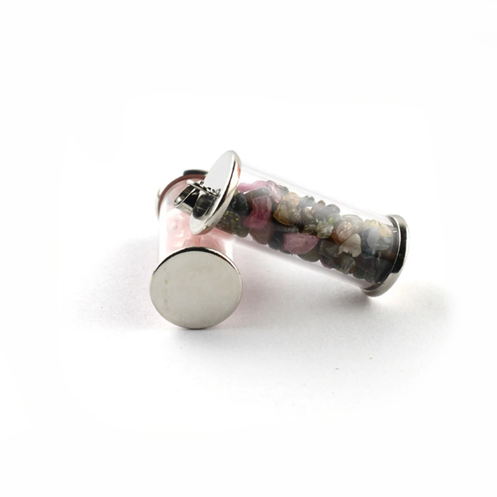 

8 Pcs Wishing Bottle Pendant Mini Glass Necklace Trendy Women DIY Crystal Chips Drifting Bottle Keychain Wedding Favors