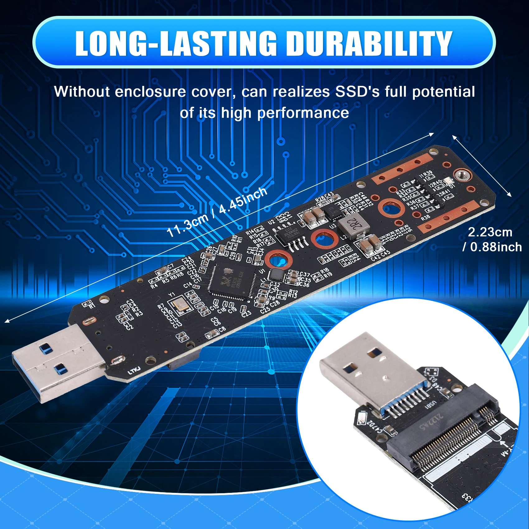 

Durable-Design M.2 NVME SSD to USB3.2 GEN2 10Gbps Adapter M.2 NVME SSD Adapter