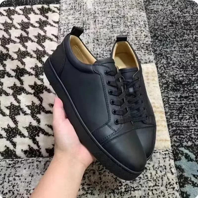 

Top Quality Red Bottom Shoes for Men Fashion Brand Men's Leather Shoes Casual Flats Sneakers Designer Women Shoes
