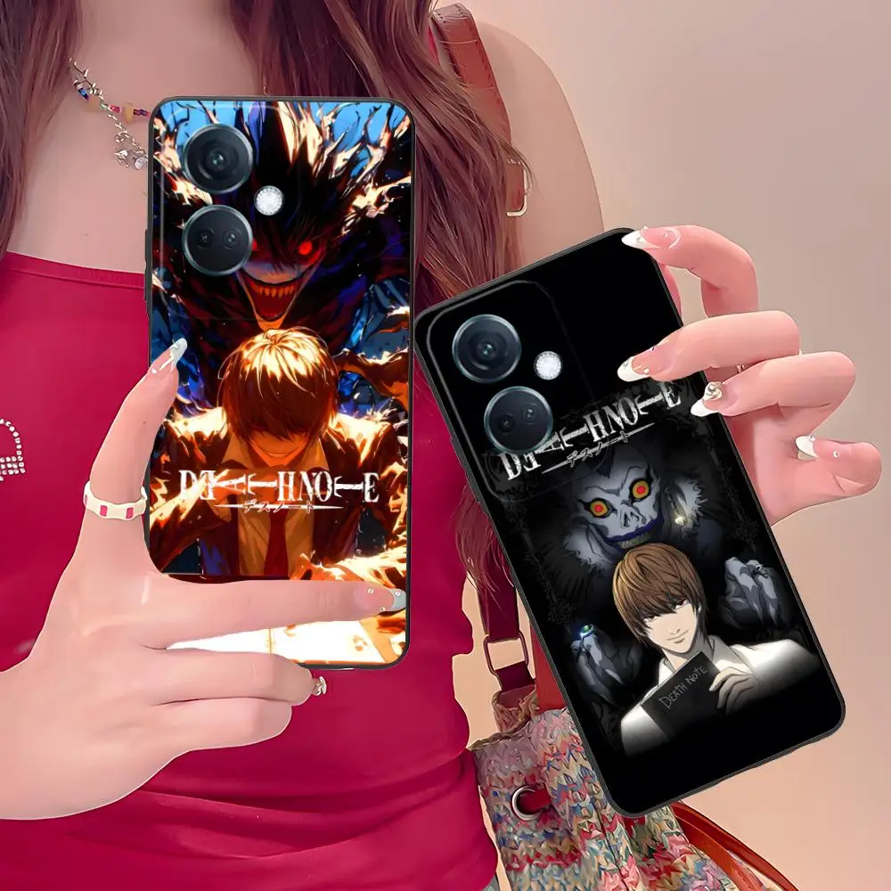 مذكرة الموت كيرا ضوء قضية الهاتف المحمول ل ممن لهم رينو 14 13 12 11 10 9 8 7 6 5 F T Pro 5G غطاء الطباعة الملونة جميلة #1