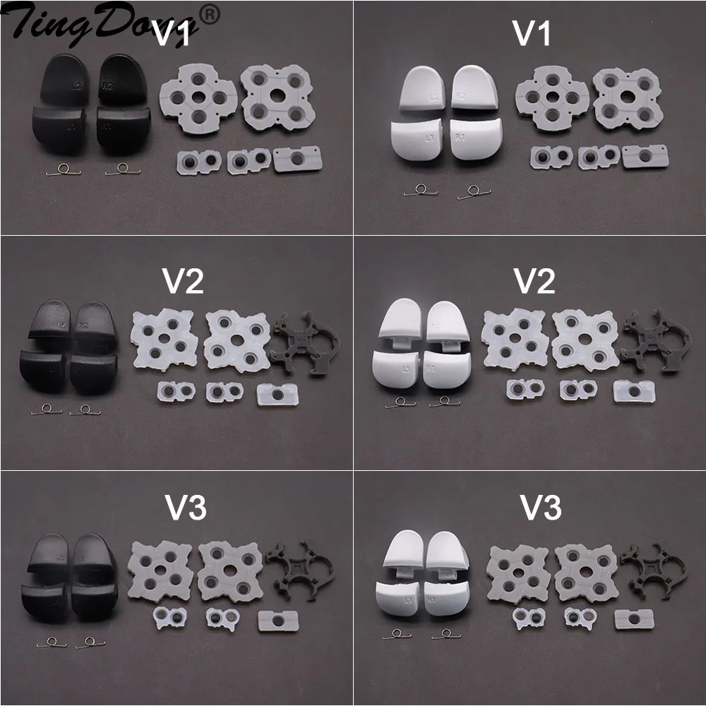 For PS5 V1 V2 V3 Controller L1 R1 L2 R2 Trigger Buttons Analog Stick Conductive Rubber Button Repair Parts
