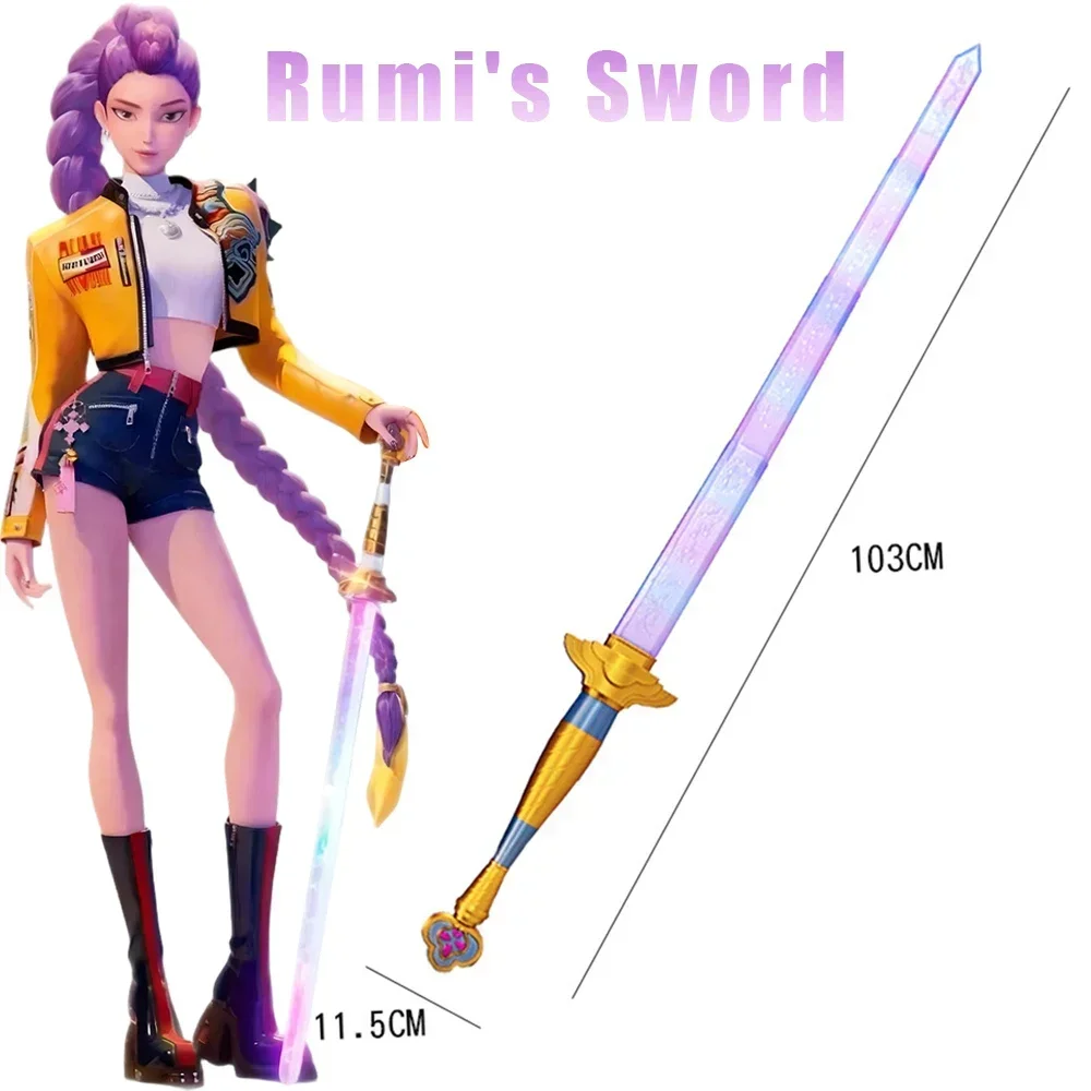 อุปกรณ์ประกอบฉากคอสเพลย์ดาบยาวสีม่วง รูปแบบดาบสัญลักษณ์รูมิ สำหรับการแสดงบทบาทสมมติ คุณภาพสูง ของวงดนตรีสาวปีศาจ