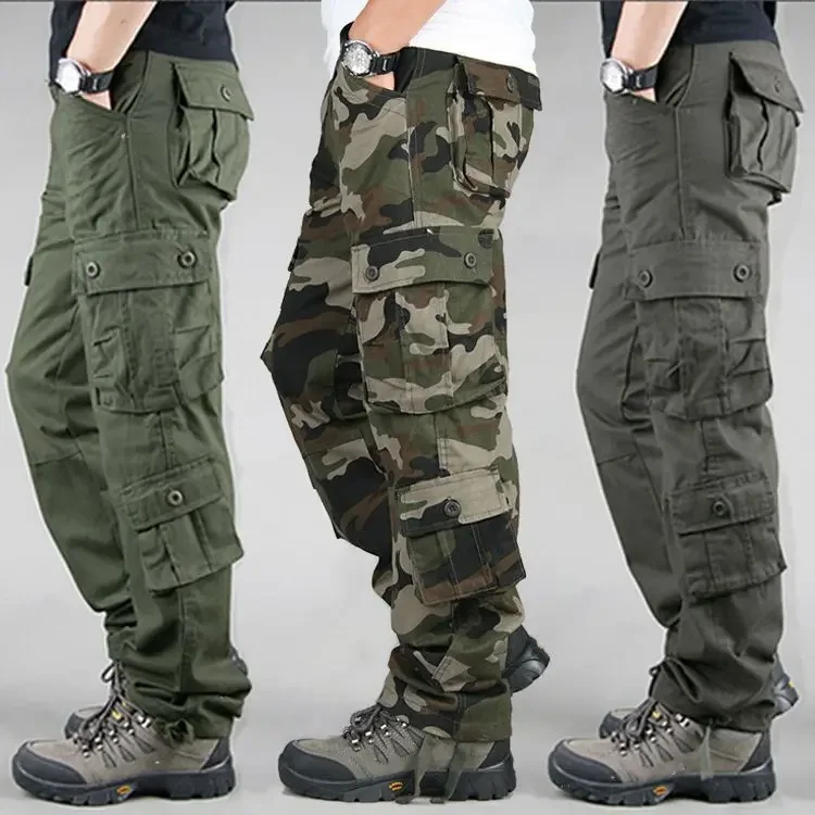 

2025 Men's Outdoor Multi-pocket Cargo Pants Are Sturdy, Wear-resistant, Casual, Loose-fitting and Suitable As Work Clothes.