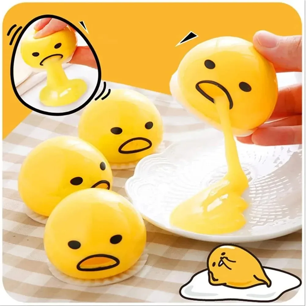 Sticky Funny Toy Disgusting Egg Yolk Brother Vomiting Egg Yolk Army Lazy Egg Custard Vomiting Ball Decompression Funny Toy