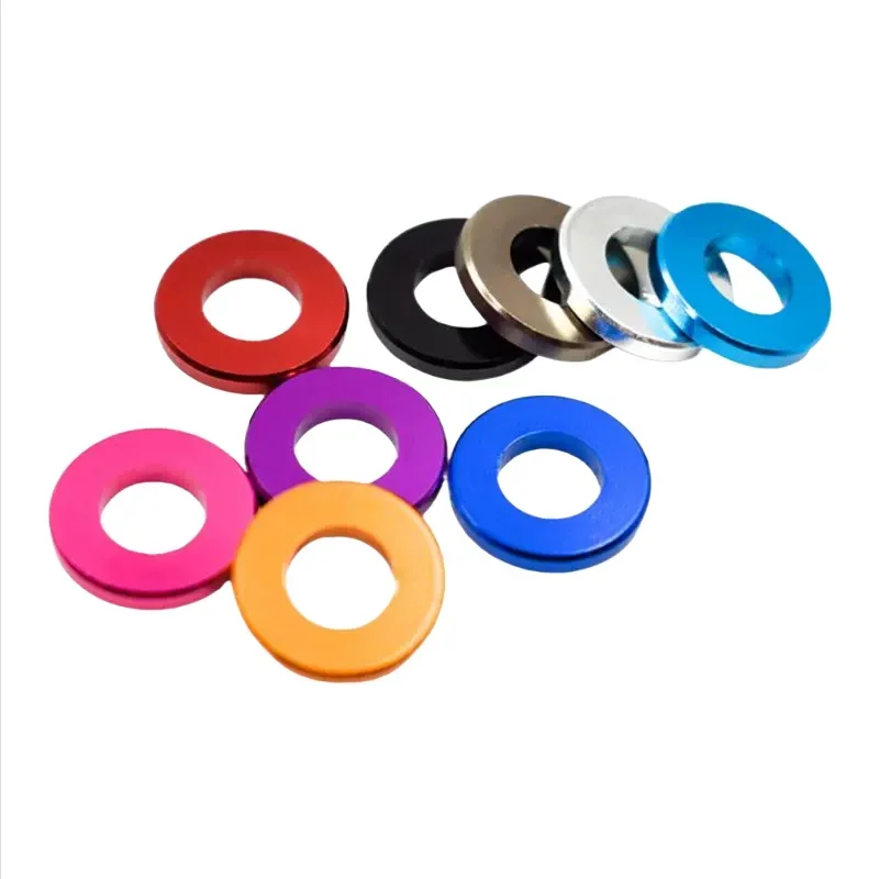 Eloxierte bunte Aluminium-Flachdichtung M4 M5 M6 M8, verdickte Legierungsunterlegscheibe – Detail 3