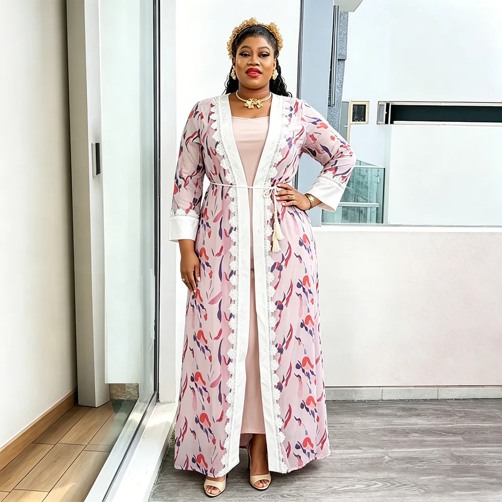 

African Dresses for Women 2 PCS Set Bodycon Mermaid Sexy Maxi Dress Elegant Wedding Gowns with Coat Ankara Outfits Robe