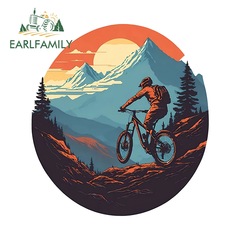 EARLFAMILY Amusing Biking Tuya Car Stickers Cool Personality Graffiti Motorcycle Decals Simple Sunscreen Car Occlusion Scratch