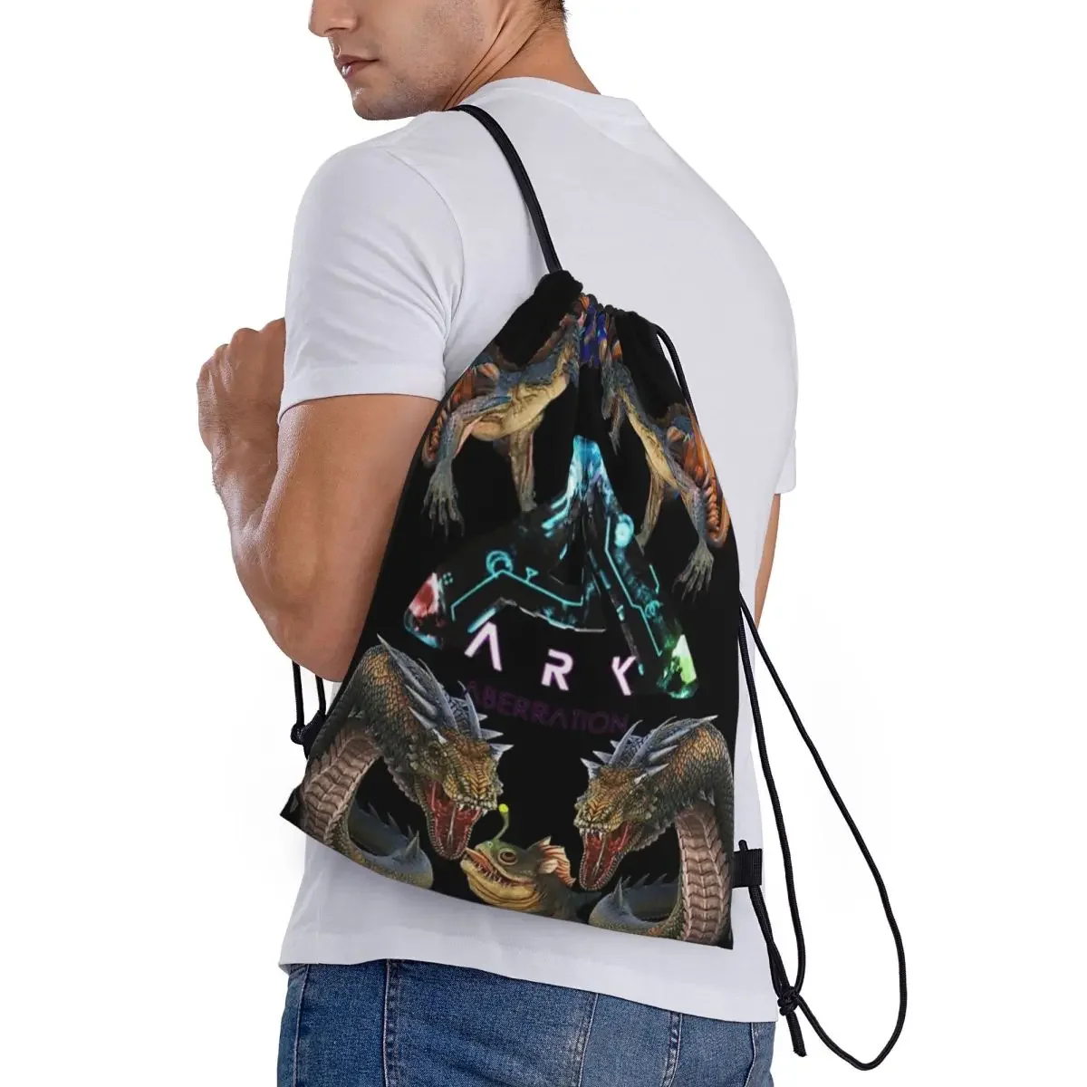 Ark Survival Evolved Aberration Drawstring Back Pack Bag Travel Storage Package Teenagers Beach Tote Bag School Sport Shoe Bag