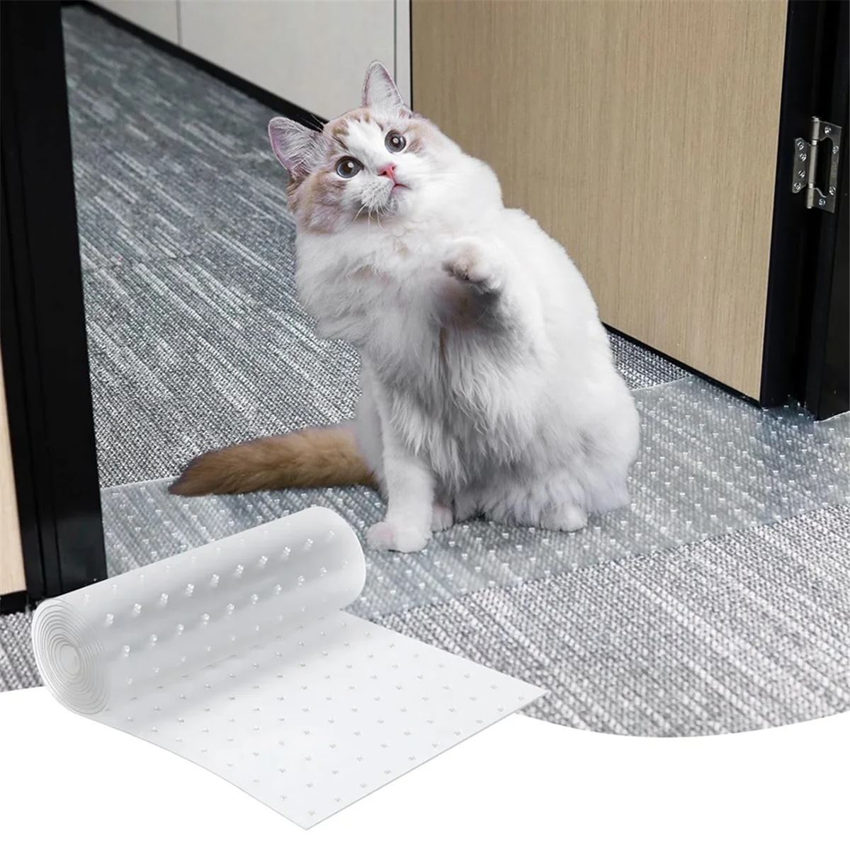 Carpet Protector for Pets,Cat Carpet Protector ,Under Door Mat Cat Carpet Scratch Stopper,Cat Scratch Guard Carpet 8.2ft