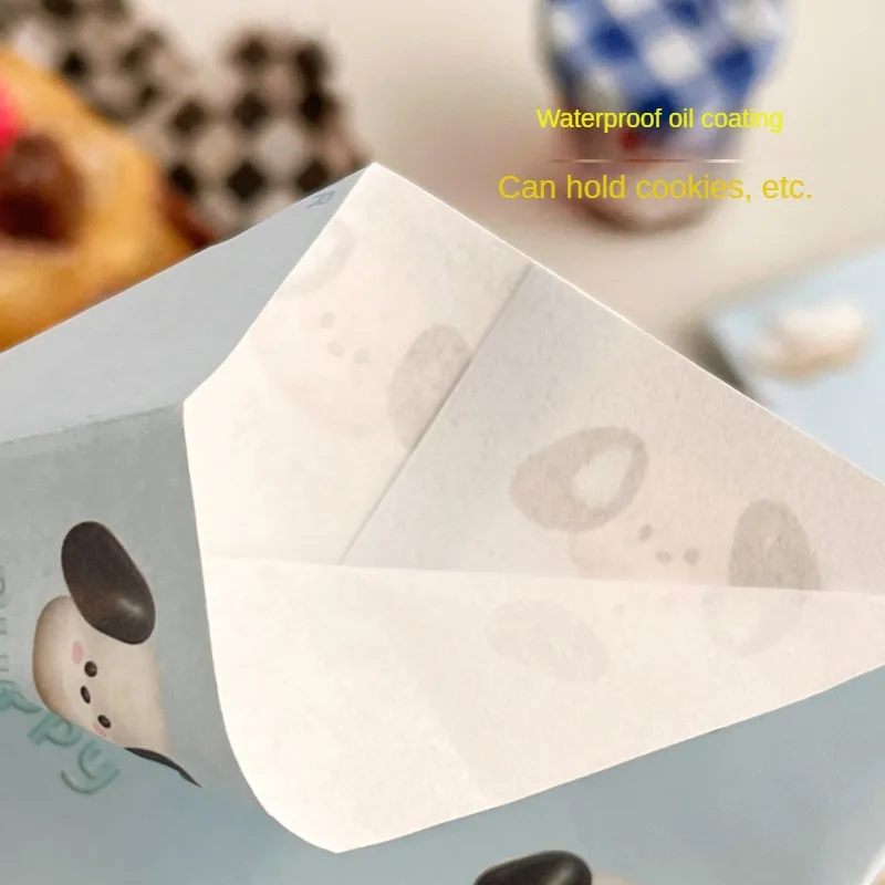 10pcs Cartoon Pattern Gift Paper Bag Baking Small Object Storage Bag Children's Snacks Self-sealing Packaging Bag Dropshipping