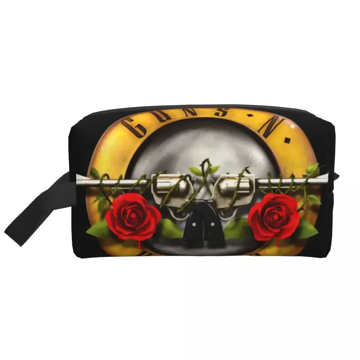 Guns N Rose Logo Heavy Cosmetic Bag Women Kawaii Large Capacity Makeup Case Beauty Storage Toiletry Bags