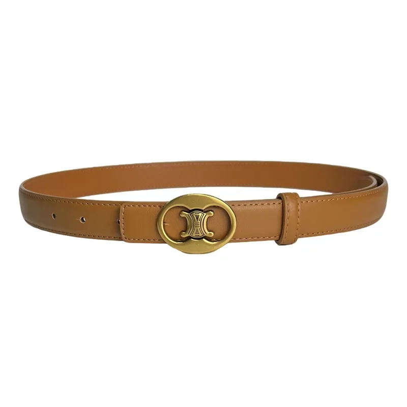 Light luxury high-end women's belt, high-quality gold buckle, stylish and simple style, with jeans, skirts, top women's belts.