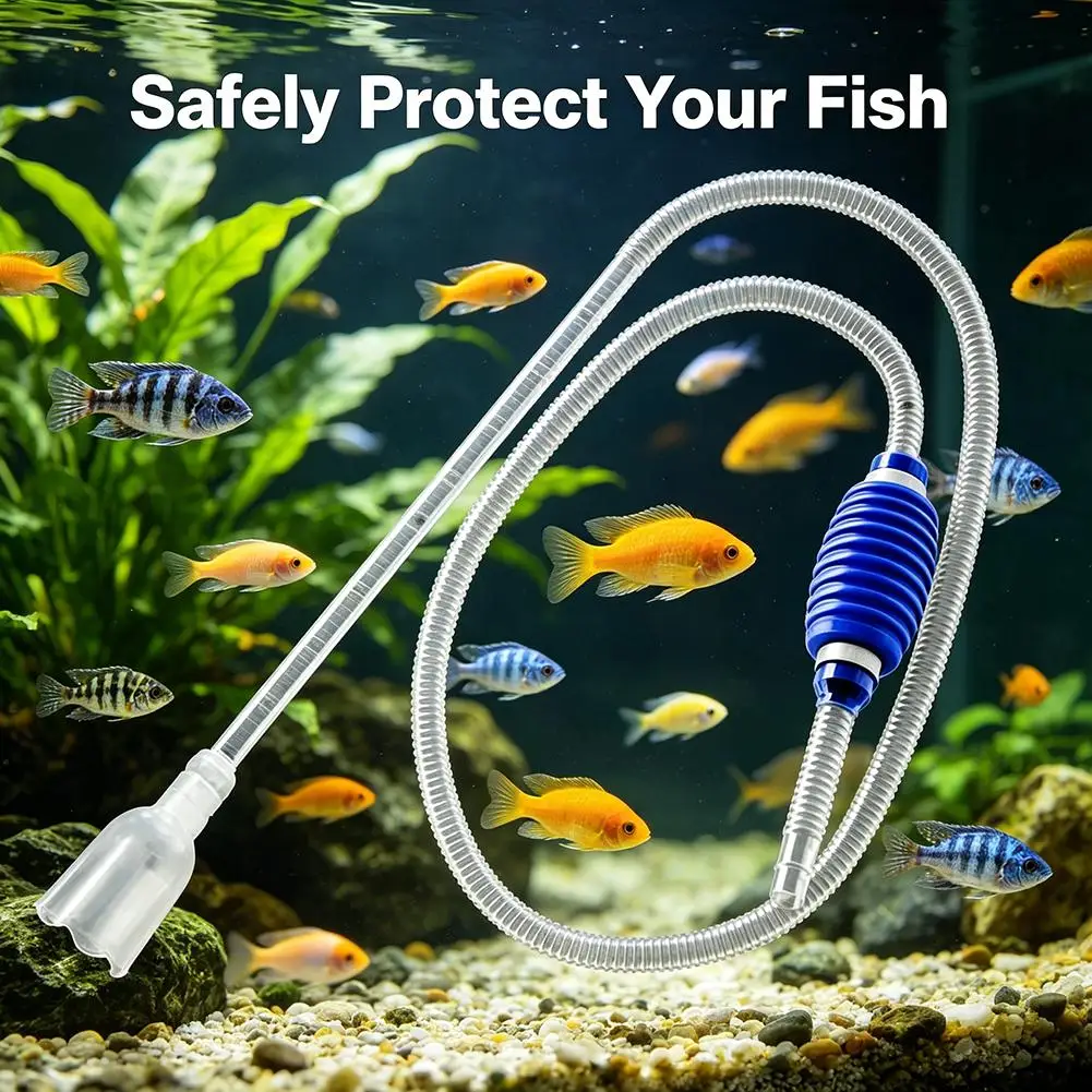 Aquarium Siphon Fish Tank Syphon Vacuum Cleaner Pump Semi-automatic Water Change Changer Gravel Water Filter Aquarium Tools