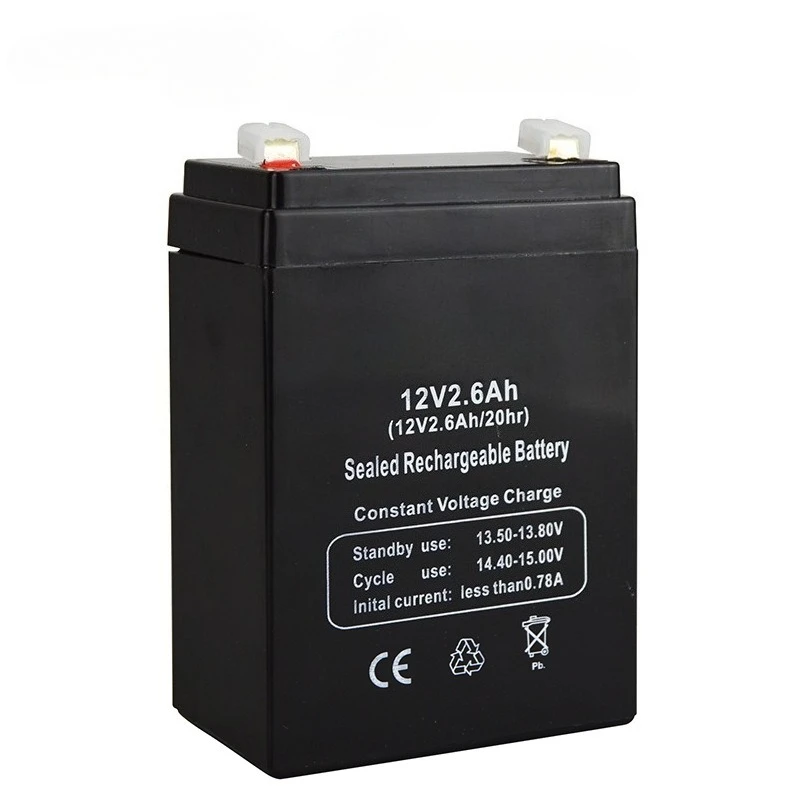 12V 2.6AH Battery 12V2.6AH for Backup Power LED Emergency Light Children Toy Car Lead-acid Accumulator Replacement Maintenance