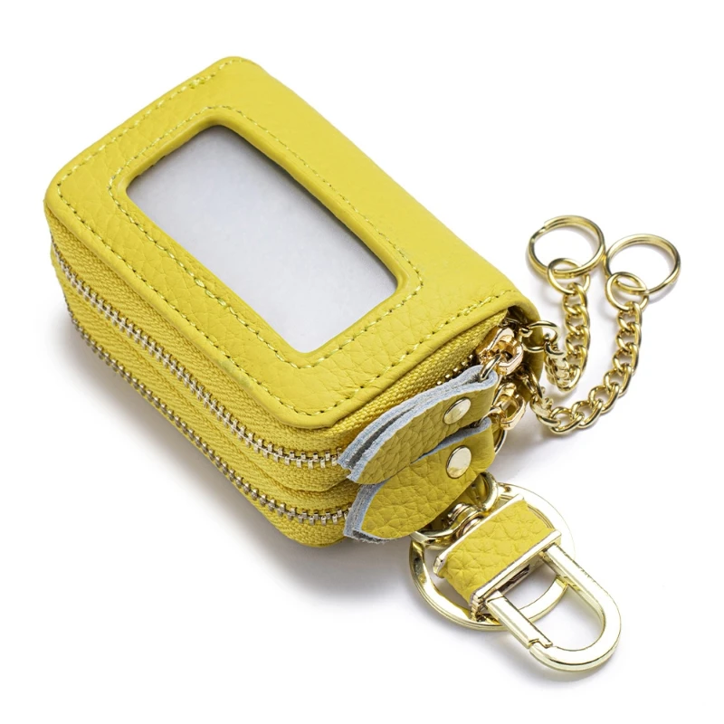 

Genuine Leather Cowhide Key Case Large-capacity Storage Household Key Wallets Simple Double-layer Car Key Bag for Men and Women