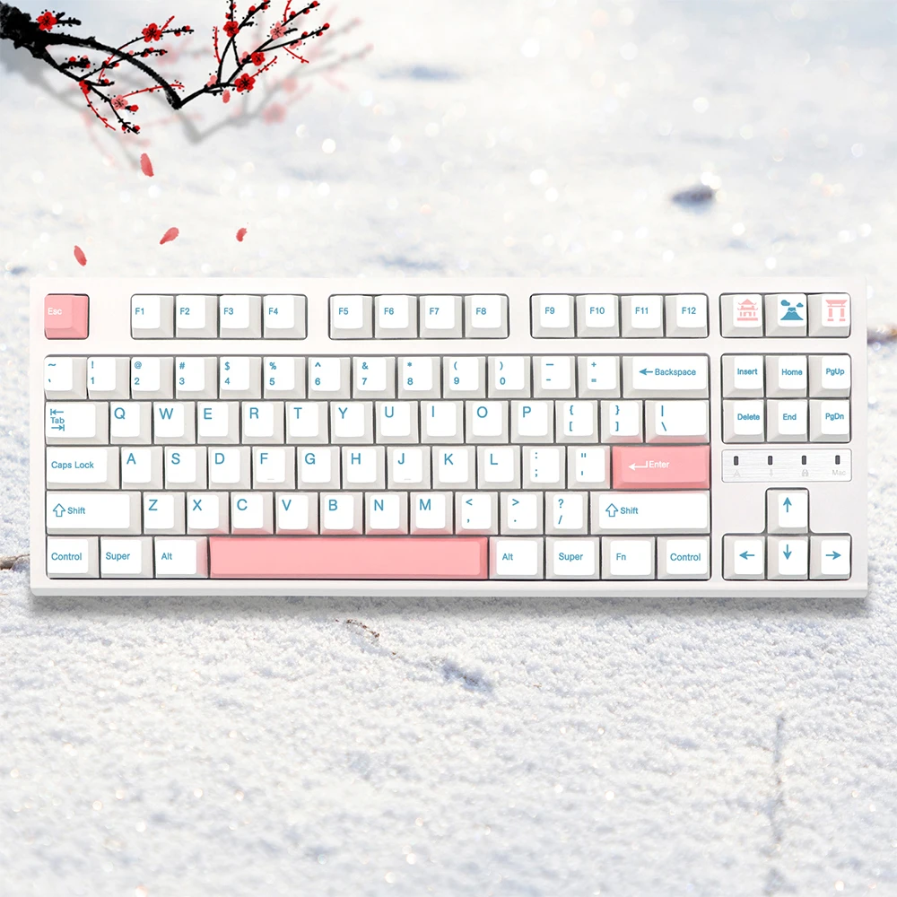 Milkyway Fuyu Keycaps Set Cherry Height pbt dye sub Keycap For gk61/64/68/75 GMMK PRO Mechanical Gaming Keyboard Caps iso Keys