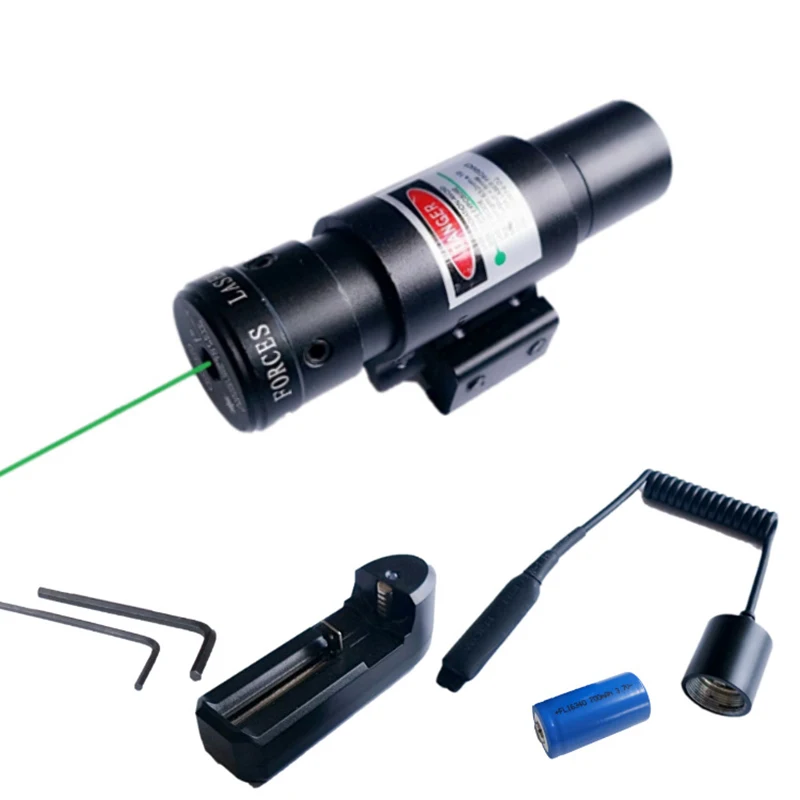 Rifle Sight Green Laser Rechargeable Pistol Picatinny Rail Outdoor Hunting Tactical Red Dot Laser Scope Picatinny/Weaver Mount