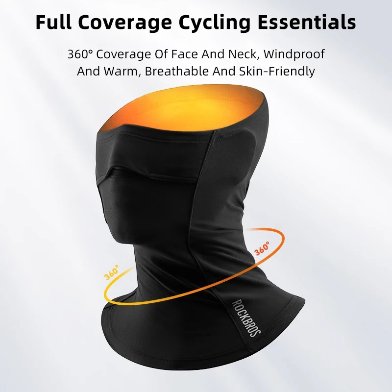 ROCKBROS New Autumn Winter Cycling Mask Ski Scarf Fleece Warm Winderproof Balaclava Men Women MTB Road Bike Outdoor Sports Equip