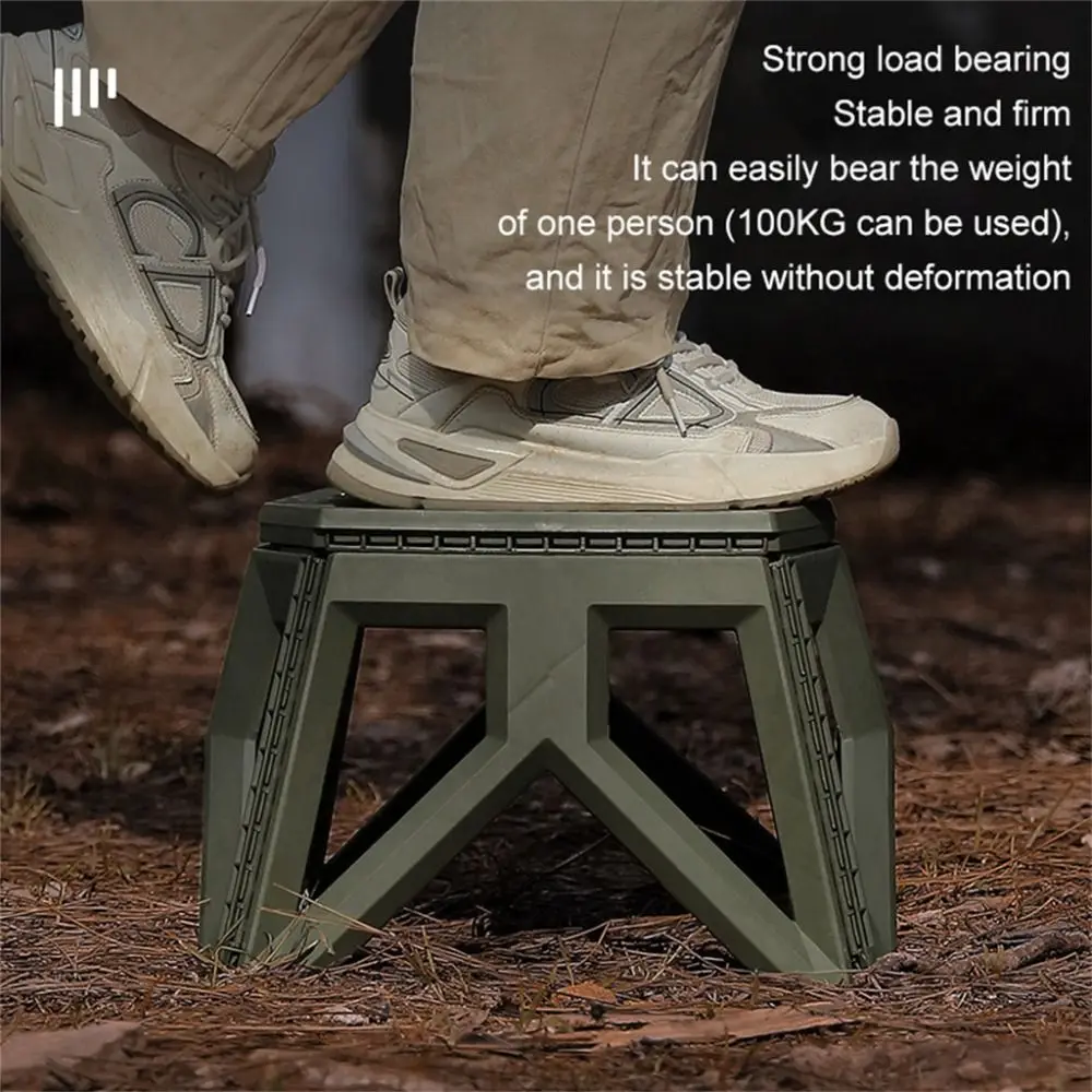 

Outdoor Furniture High Load-bearing Folding Step Stool Square Durable Camping Chair with Handle Plastic Fishing Chair Picnic