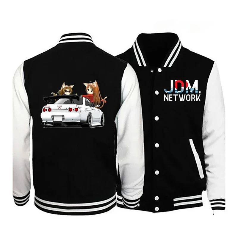 

New fashion cute JDM printed jacket long sleeve baseball sweatshirt