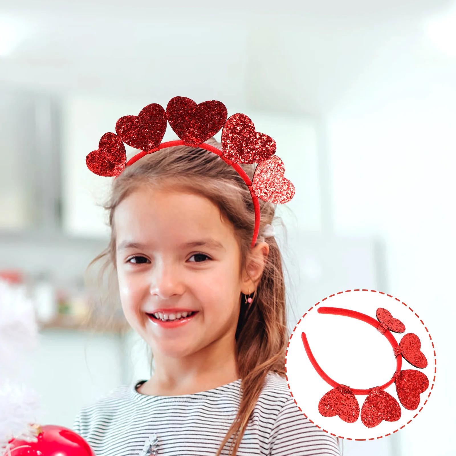 Diadema de amor Día de San Valentín niña diademas de San Valentín diadema para niñas accesorios de Cupido de corazón