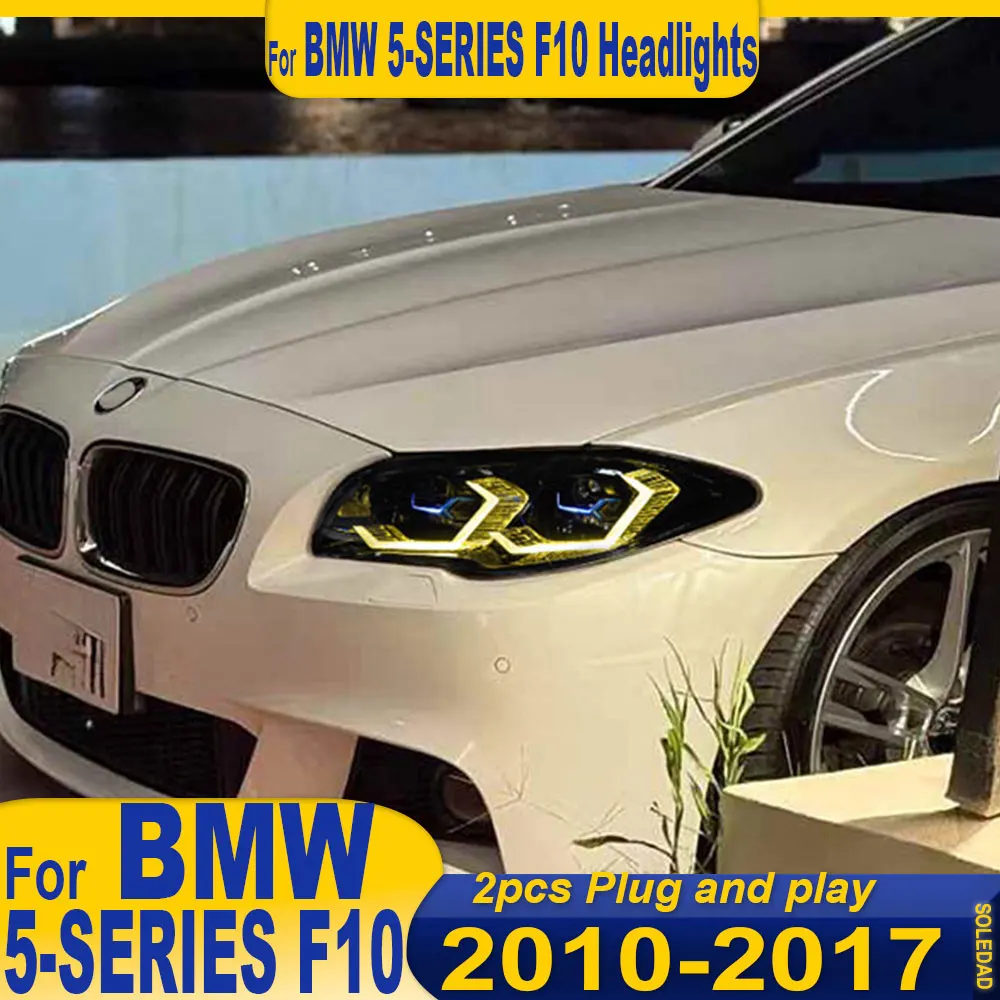 Car For BMW 5 Series F10 F18 Headlight 2010 2011 2012 2013 2014 2015 2016 2017 Upgrade Modified to New DRL Dynamic Turn Signal