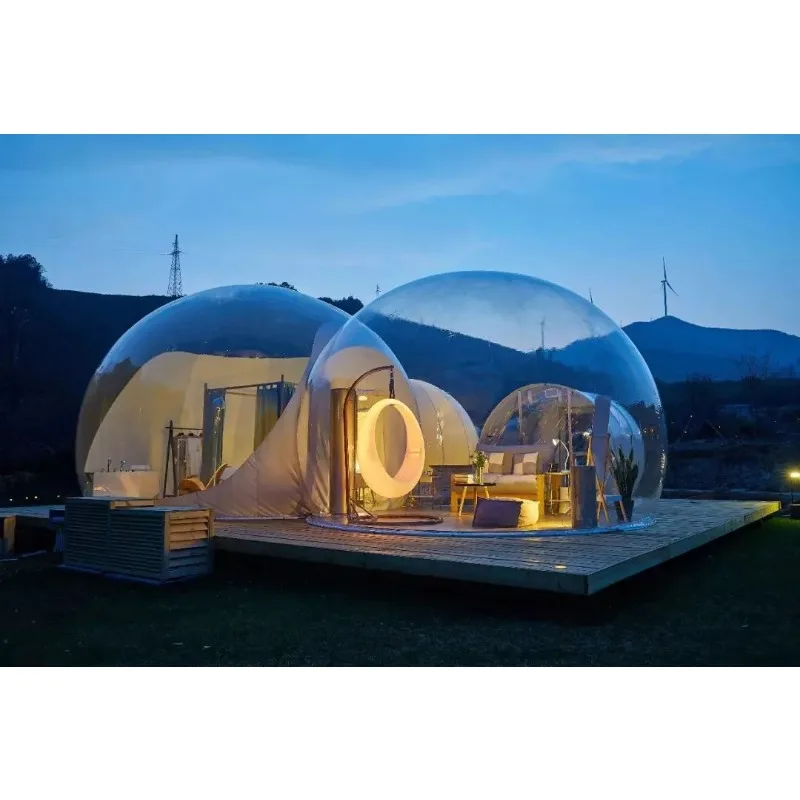 Outdoor Camping Quick Open Inflatable Transparent Bubble House Star Tent