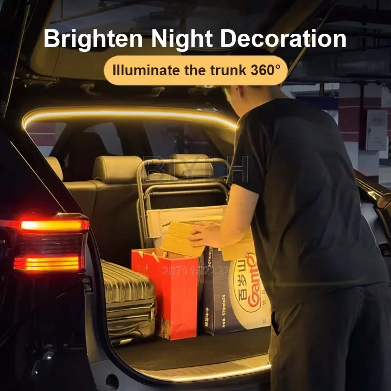 Car LED Trunk Light For Toyota RAV4 2013-2025 Customized Flexible Atmosphere Light Tail Box Light Interior Decor Accessories