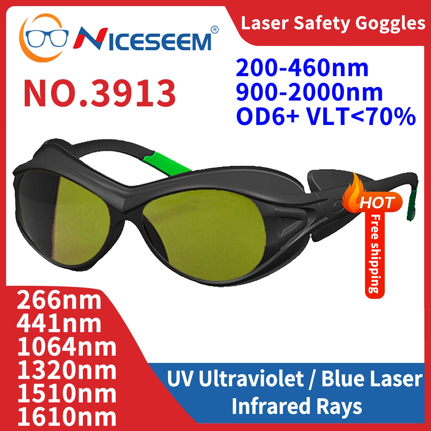 Laser Lenses Lead Glasses Radiological Protection Goggles Protective Eyepiece Industrial Safety Soldering Radiation 532nm 1064nm