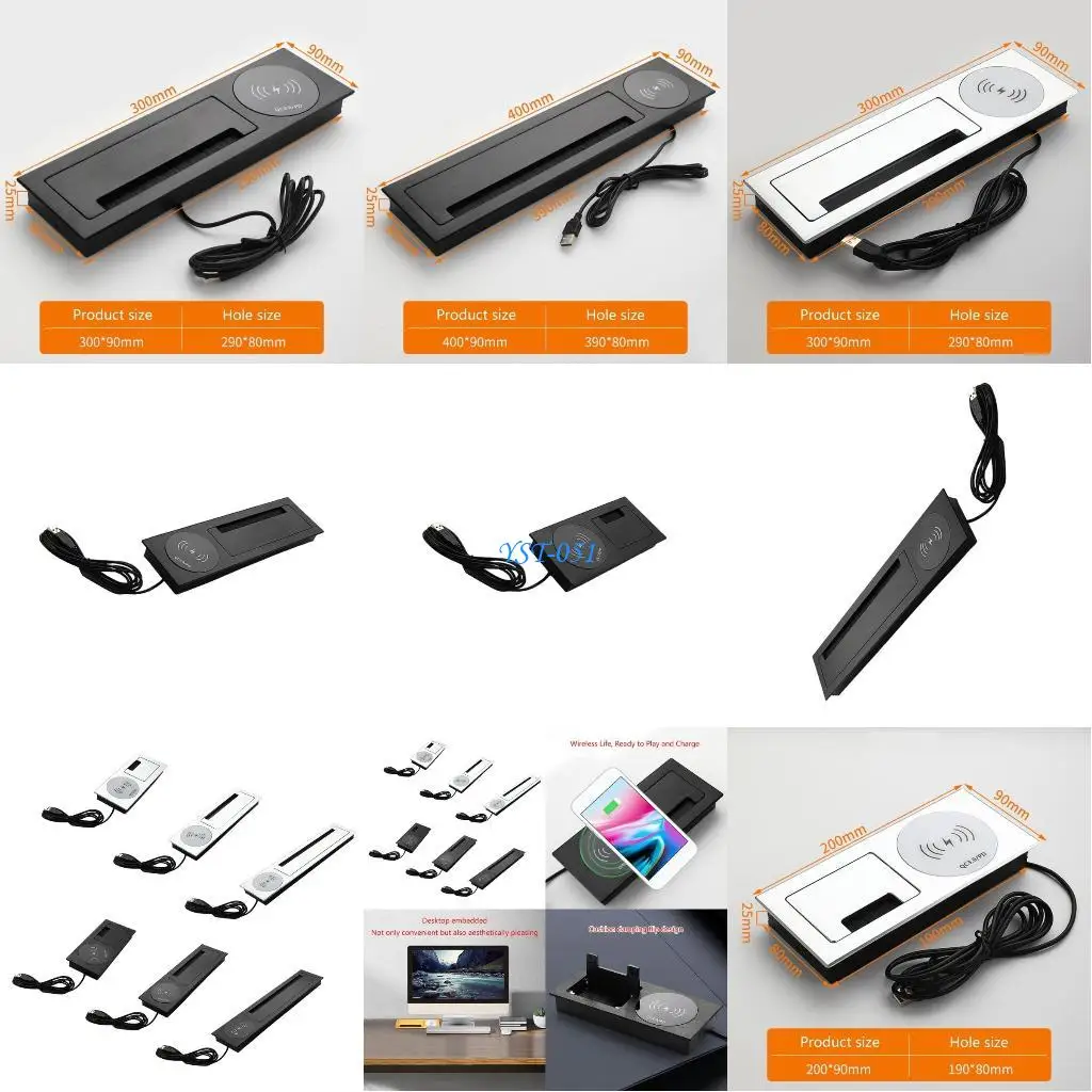 

E15A Cable Management Hub with Wireless Charging Function Say Goodbye to Messy Cables