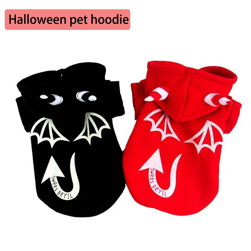 

Pet Supplies Casual Halloween Dogs Cats Pet Clothes Fashion Warm Pet Cosplay Clothes with Wings Soft Dog Bat Hoodie Pet Costume