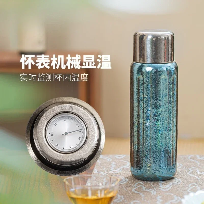 Pure titanium thermos cup 500ml large-capacity double-layer portable, stew cup accompanying pure titanium, water cup high value