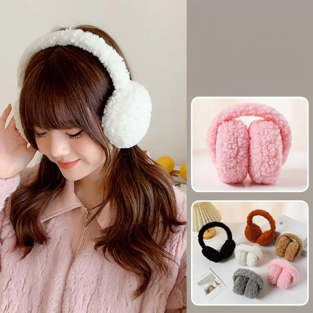 Cozy Winter Earmuffs For Qinruier Lamb Wool Ear Warmers Soft Windproof Protection Outdoor Cycling Thermal Accessories