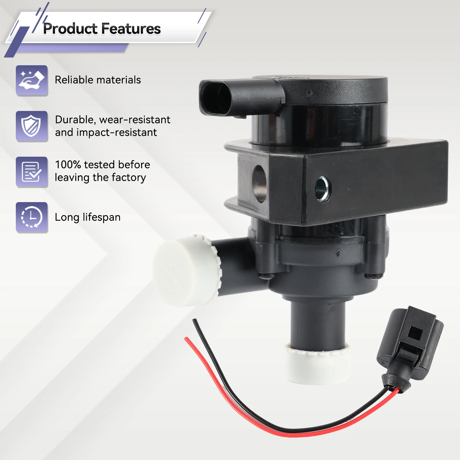 1K0965561J Cooling Water Pump Car Auto Additional Auxiliary Electric 12V for Jetta Golf CC Volkswagen VW Passat B5 B6 Audi A3 - view 2
