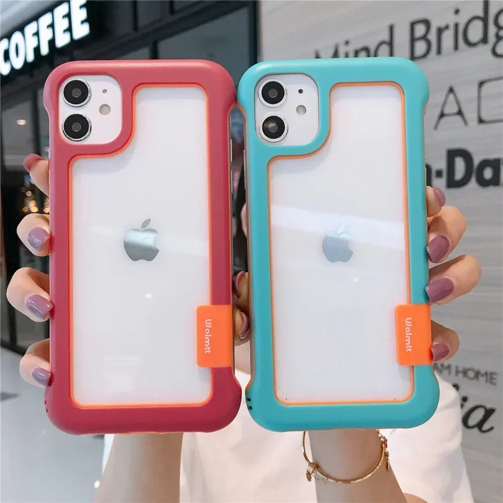 

Color Edge Anti-fall Phone Cover For iPhone 13 12 11 Pro Max Mini X XR XS 6 6S 7 8 Plus PC Material Shockproof Cell Phone Case