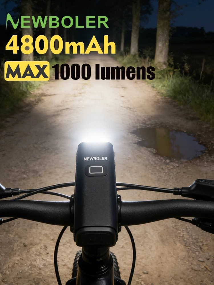 AliExpress NEWBOLER Bicycle Light 1000Lumen Bike Headlight Power Bank Flashlight Handlebar USB Charging MTB Road Highlight