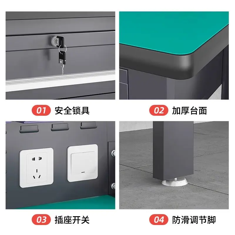 R8.19 - industrial-grade heavy-duty workbench vise, anti-static repair workbench, workshop stainless steel work table