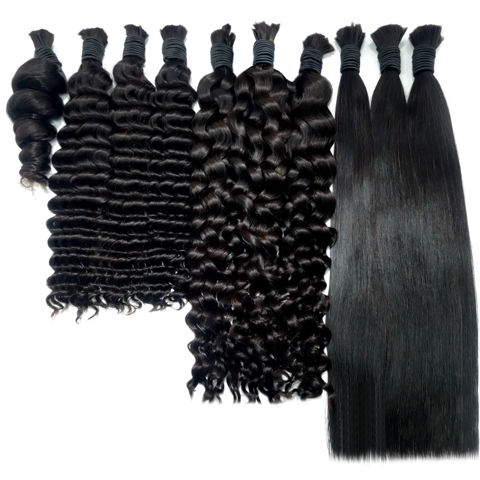 땋은 머리 천연색 무접착 번들 버진 100% 인모 레미 헤어 익스텐션 헤어 타입 루즈/컬리/딥/스트레이트