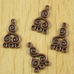 30pcs 21.3x12.6mm antiqued copper tone spiral shape charmsm llink connector findings H1907