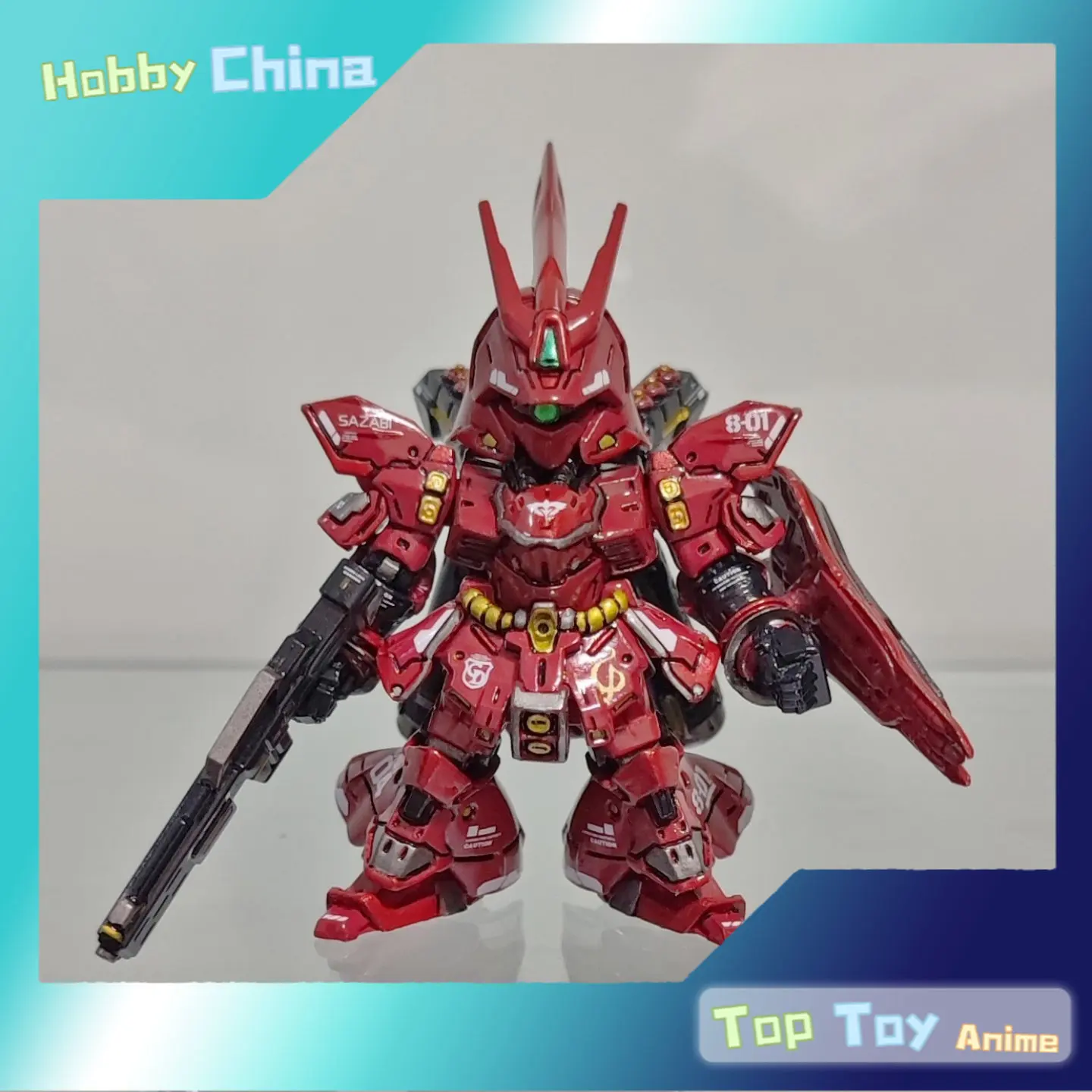 Hobby Japan Anime ROBOT FW Converge RED Mini SAZABI Exquisite hand-painted Landscaping figures ornaments Gift for Collector