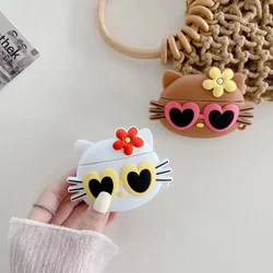 Occhiali da sole Sanrio custodia per auricolari in Silicone Hello Kitty per AirPods 1 2 3 Pro 2021 custodia protettiva per cuffie Bluetooth senza fili