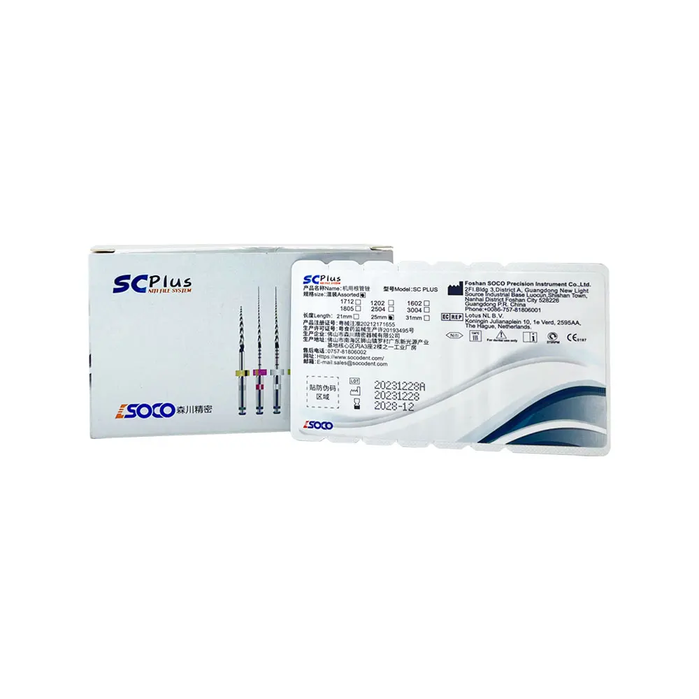 

SOCO PLUS 6Pcs/Box Activated Root Canal File Dentist Tools Root Canal File Endodontic Files Dental Rotary Files Dental Materials