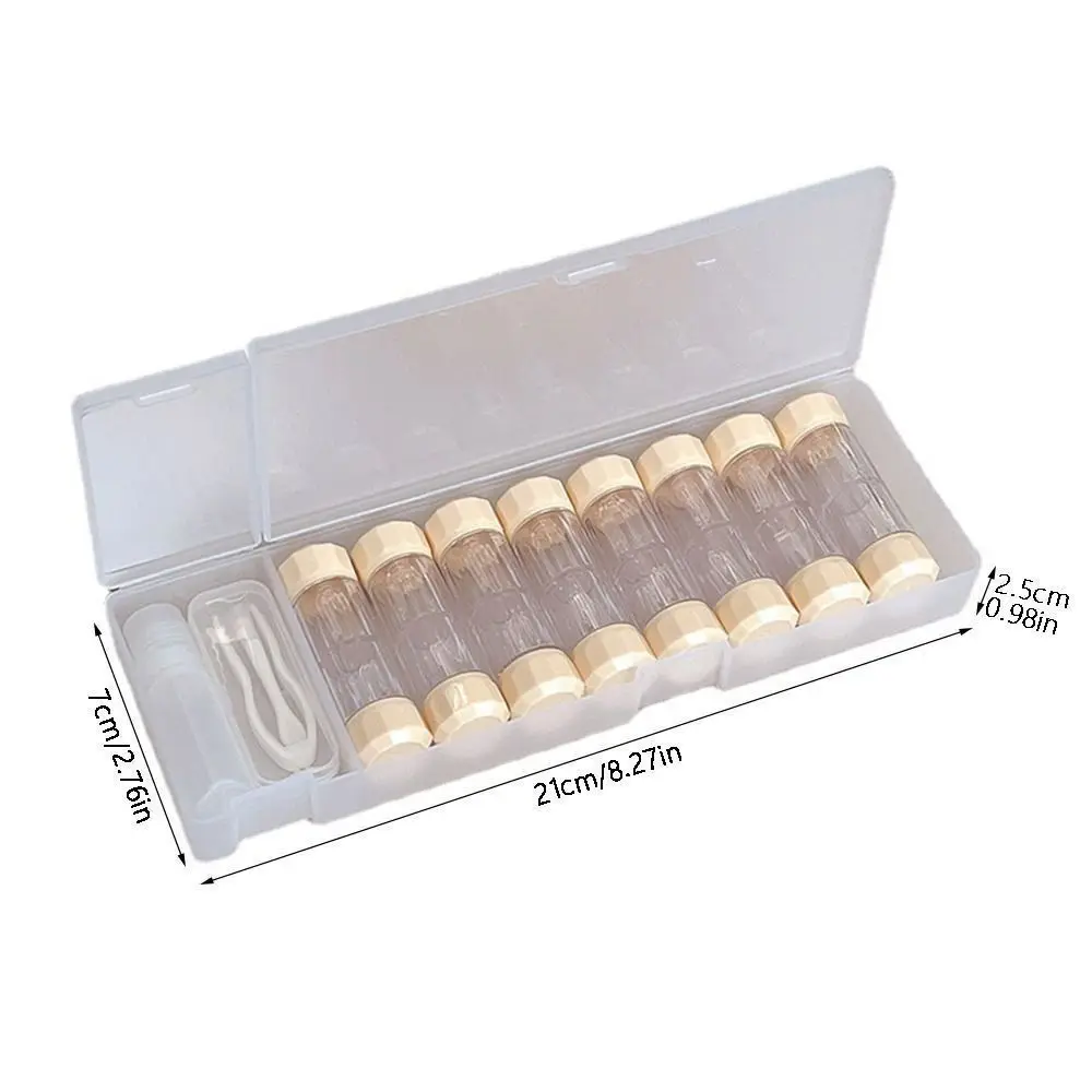 New Plastic Contact Lenses Case Colored 8pcs/set Lens Container Portable Soak Storage Case Travel