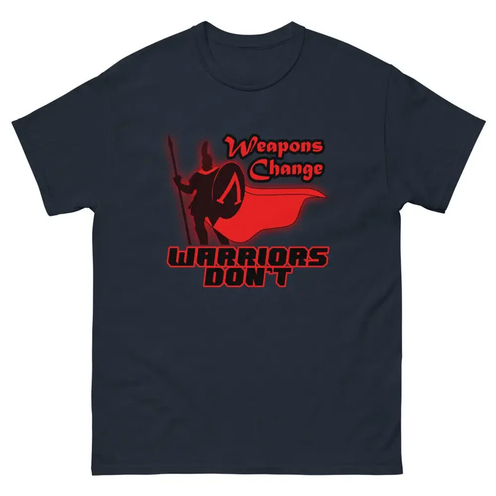 Weapons Can't Change Warriors Cool Spartan T-Shirt 100% Cotton O-Neck Short Sleeve Summer Casual Mens T-shirt Streetwear