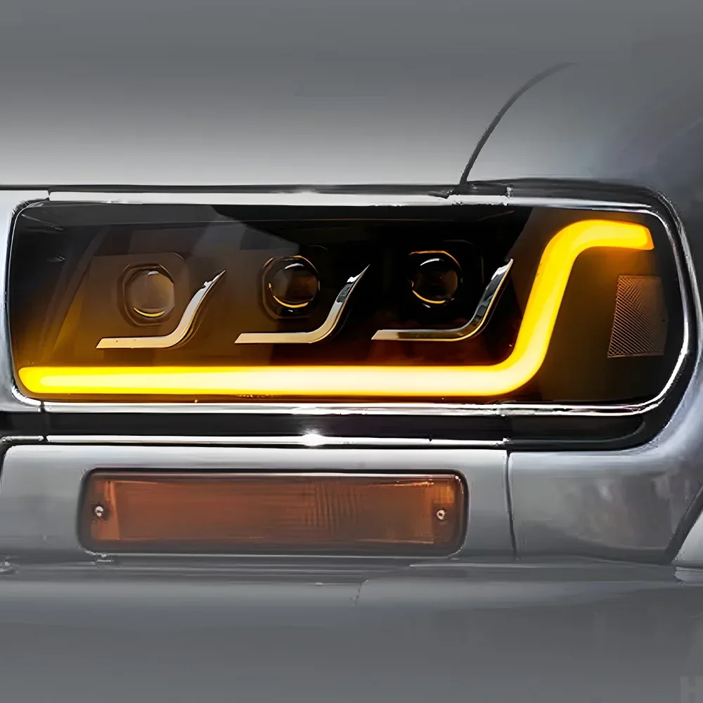 

Автомобильные фары для Toyota Land Cruiser 1990-2002, светодиодные передние фары в сборе, модернизированные динамические линзы-проекторы, инструменты и аксессуары