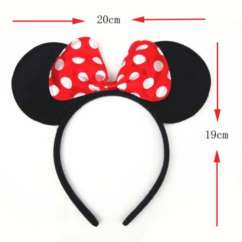 Disney Mickey Mouse Minnie Mouse Hair Bands Figures Kids Cute Polka Dot Bow Cartoon Girls Stage Party Dress Up Hair Bands Gifts